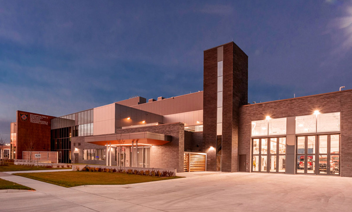 Brampton Fire and emergency services Headquarters and Training Centre Architects. Salter pilon architecture, fire station architects